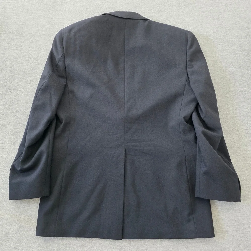 Jos A Bank Executive Collection Mens 40R Navy Blue 100% Wool Gold Button Blazer